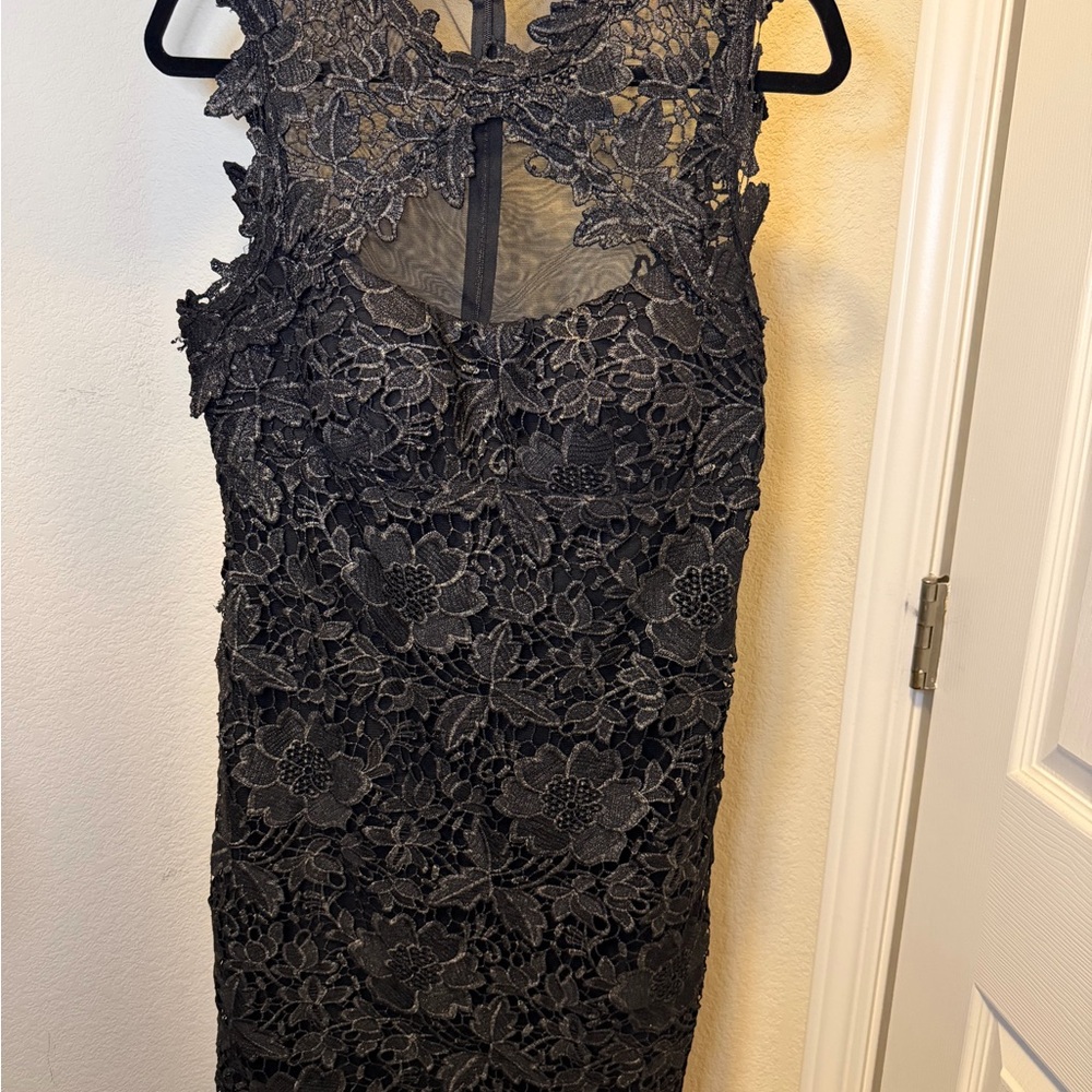 Black Lace Sheath Dress - Elegant Sleeveless Evening Dress